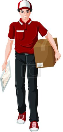 Illustration for A delivery man  vector illustration - Royalty Free Image