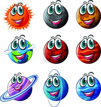 Illustration for Animated planets  vector illustration - Royalty Free Image