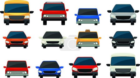 Illustration for Set of vehicles vector illustration - Royalty Free Image