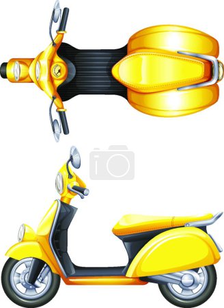 Ilustración de Una ilustración vectorial de scooter amarillo - Imagen libre de derechos