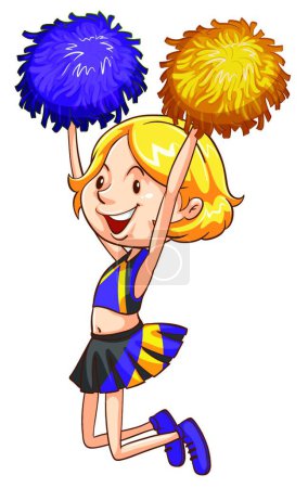 Illustration for A cheerleader girl  vector illustration - Royalty Free Image