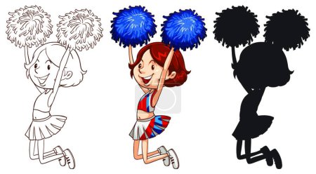 Illustration for An energetic cheer dancer woman - Royalty Free Image