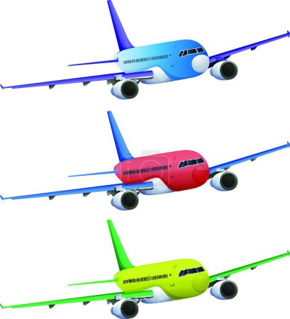 Illustration for Colorful planes  vector illustration - Royalty Free Image