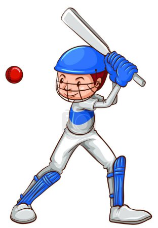 Ilustración de "Un boceto de un jugador de cricket
" - Imagen libre de derechos