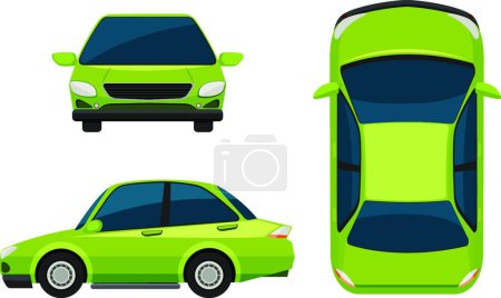 Illustration for Illustration on car in different angles - Royalty Free Image