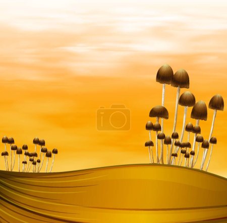Illustration for Mushrooms plants  vector illustration - Royalty Free Image