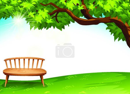 Ilustración de "Una silla cerca del árbol
" - Imagen libre de derechos