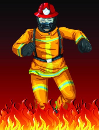 Illustration for A fireman beautiful vector illustration - Royalty Free Image