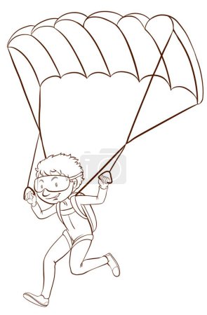 Ilustración de Un niño paracaidismo vector ilustración - Imagen libre de derechos