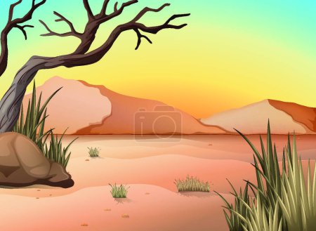 Ilustración de Desierto hermoso vector ilustración - Imagen libre de derechos