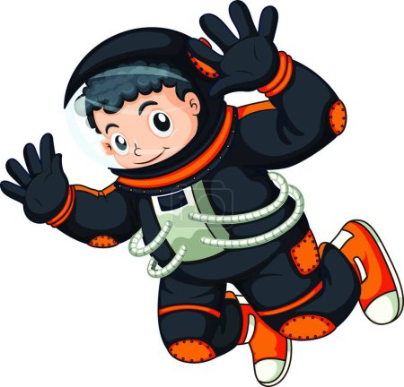Téléchargez les illustrations : Un astronaute flottant belle illustration vectorielle - en licence libre de droit