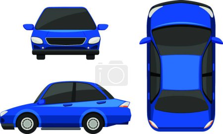 Ilustración de Ilustración en coche en diversos ángulos - Imagen libre de derechos
