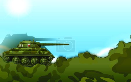 Ilustración de Una ilustración de vector de tanque militar - Imagen libre de derechos