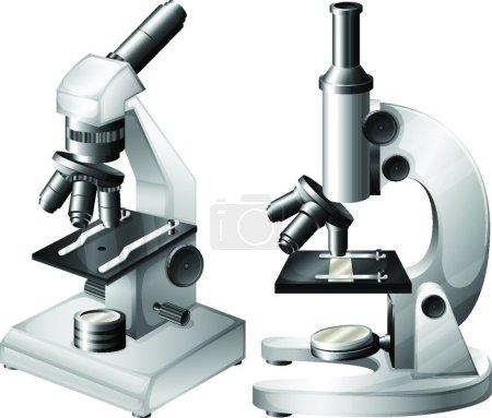 Téléchargez les illustrations : Microscopes belle illustration vectorielle - en licence libre de droit