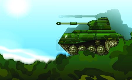 Illustration for A fighting tank vector illustration - Royalty Free Image