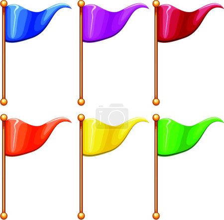 Ilustración de Banderas de colores hermosa ilustración vector - Imagen libre de derechos