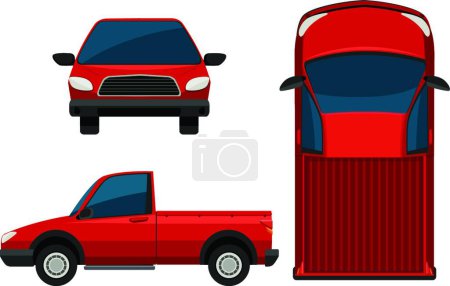 Téléchargez les illustrations : Une illustration vectorielle de camion rouge - en licence libre de droit