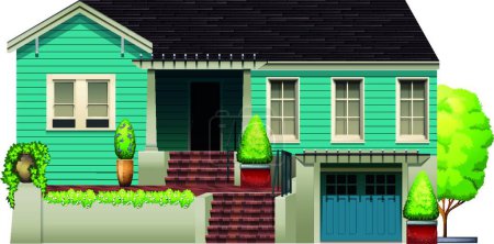 Ilustración de Una ilustración vectorial de casa azul - Imagen libre de derechos