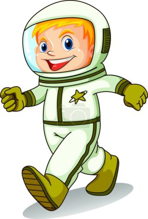 Ilustración de Un astronauta sonriente hermoso vector ilustración - Imagen libre de derechos