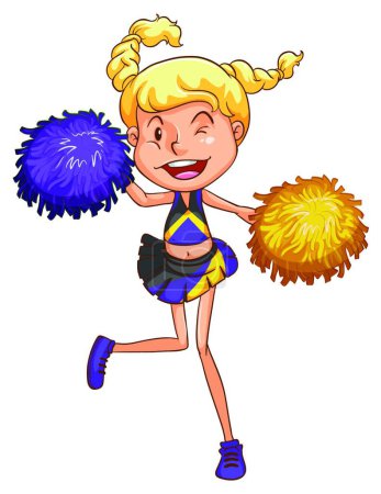 Illustration for A cheerleader beautiful vector illustration - Royalty Free Image