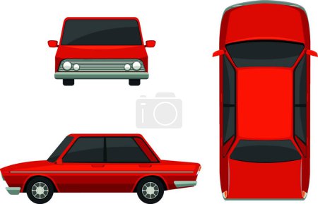 Téléchargez les illustrations : Illustration vectorielle de voiture classique - en licence libre de droit