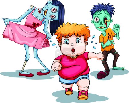 Téléchargez les illustrations : Zombies, illustration vectorielle colorée - en licence libre de droit