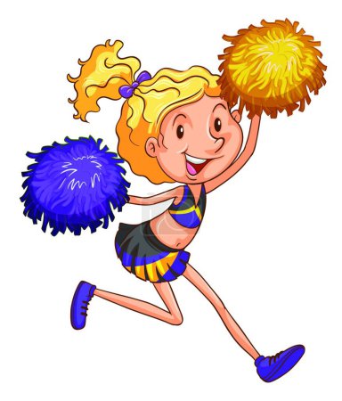 Illustration for An energetic cheerleader beautiful vector illustration - Royalty Free Image