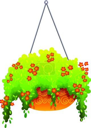 Illustration for A hanging houseplant beautiful vector illustration - Royalty Free Image