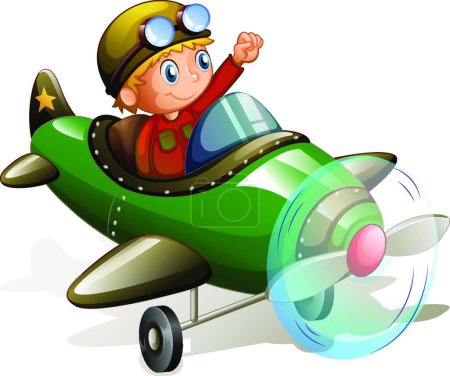Illustration for Plane and pilot beautiful vector illustration - Royalty Free Image