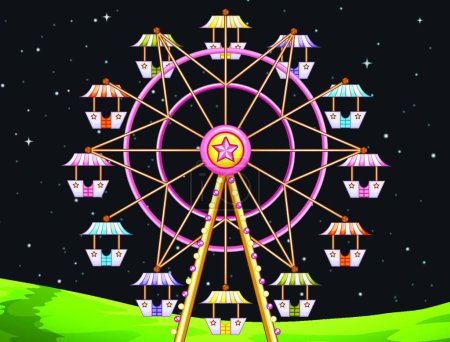 Illustration for Ferris Wheel vector illustration - Royalty Free Image