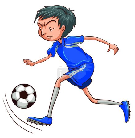 Ilustración de "Un futbolista con uniforme azul
" - Imagen libre de derechos