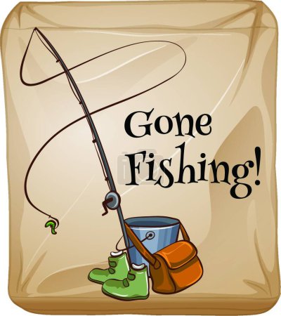 Illustration for Fishing equipments beautiful vector illustration - Royalty Free Image