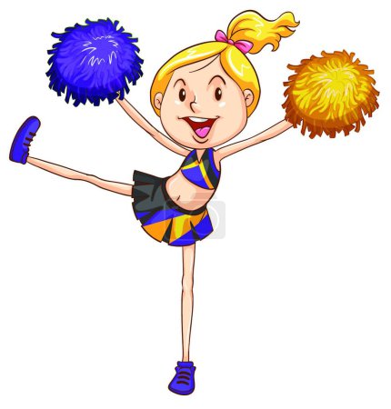 Illustration for An energetic cheerdancer vector illustration - Royalty Free Image