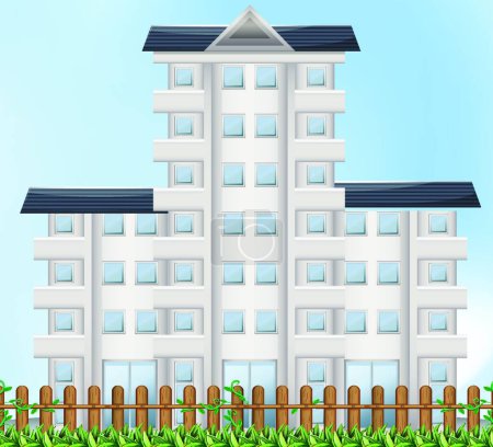 Illustration for A tall building vector illustration - Royalty Free Image