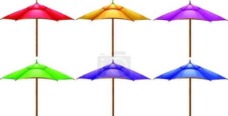 Illustration for Beach umbrellas beautiful vector illustration - Royalty Free Image