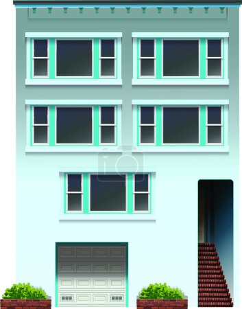 Téléchargez les illustrations : Une grande illustration vectorielle d'appartement - en licence libre de droit