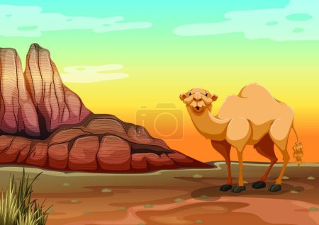 Téléchargez les illustrations : Illustration vectorielle moderne chameau - en licence libre de droit