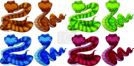 Téléchargez les illustrations : Serpents belle illustration vectorielle - en licence libre de droit