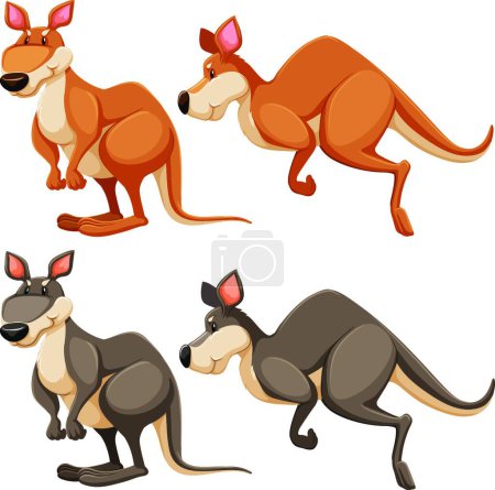 Téléchargez les illustrations : Illustration vectorielle moderne kangourou - en licence libre de droit