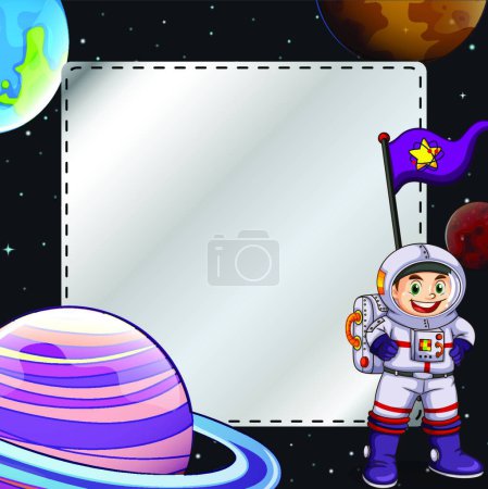 Illustration for Illustration of the cosmos Frame - Royalty Free Image