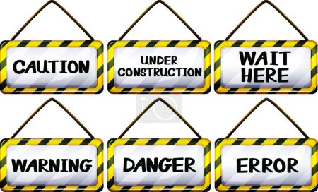 Illustration for Different warning sign ages  vector illustration - Royalty Free Image