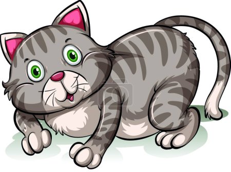 Illustration for Fat gray cat beautiful vector illustration - Royalty Free Image