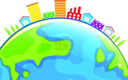 Illustration for The planet Earth beautiful vector illustration - Royalty Free Image