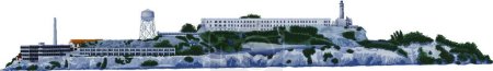 Vektor für Die Vektorillustration der Insel Alcatraz - Lizenzfreies Bild