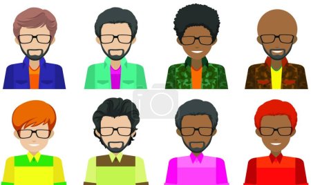 Ilustración de Ilustración de los ocho hombres sin rostro - Imagen libre de derechos