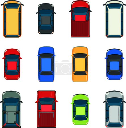 Ilustración de Set de vehículos hermosa ilustración vectorial - Imagen libre de derechos