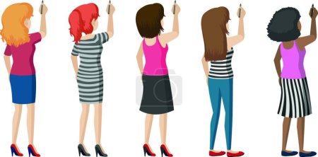 Illustration for Illustration of the Faceless ladies - Royalty Free Image