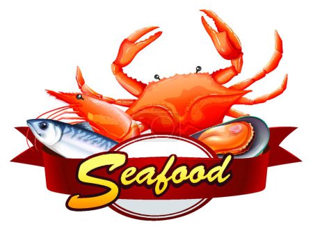 Illustration for Seafood beautiful vector illustration - Royalty Free Image