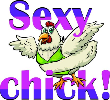 Téléchargez les illustrations : Oiseau sexy illustration vectorielle de poulet - en licence libre de droit