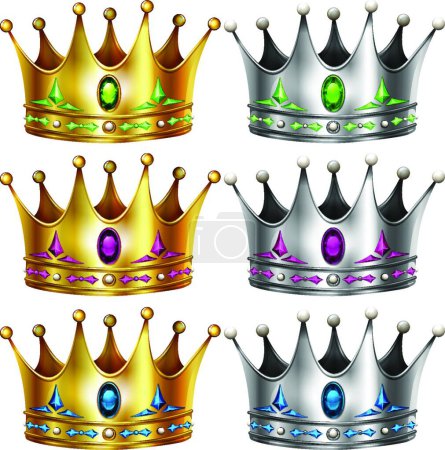 Illustration for Crowns beautiful vector illustration - Royalty Free Image